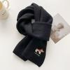 Knitted scarf winter thickened warm versatile wool cute kitten Japanese imitation skin-friendly knitted scarf
