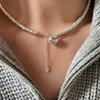 Niche Design Sense Love Pendant Necklace Ring Beaded Collarbone Chain High-end Sense Light Luxury Accessories