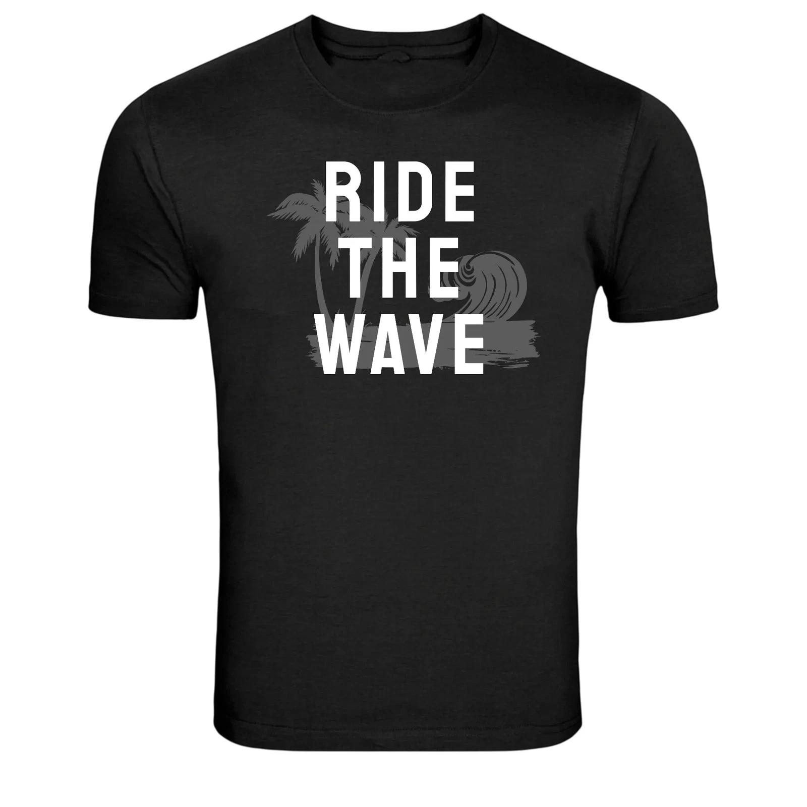 Ride The Wave Surf Beach Ocean Graphic T-Shirt L