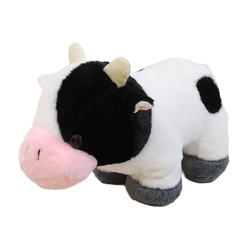 Adorable Cow Plush Toy Stuffed Standing Grassland Cartoon Animal Pillow Appeasing Huggable Plushie Gift