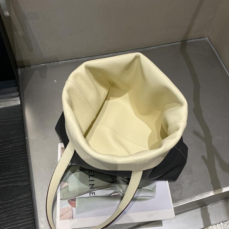 New Double-sided TC Leather Tote Women's Bag, Easy To Knead, Large Capacity Commuting European and American Style Versatile Bag