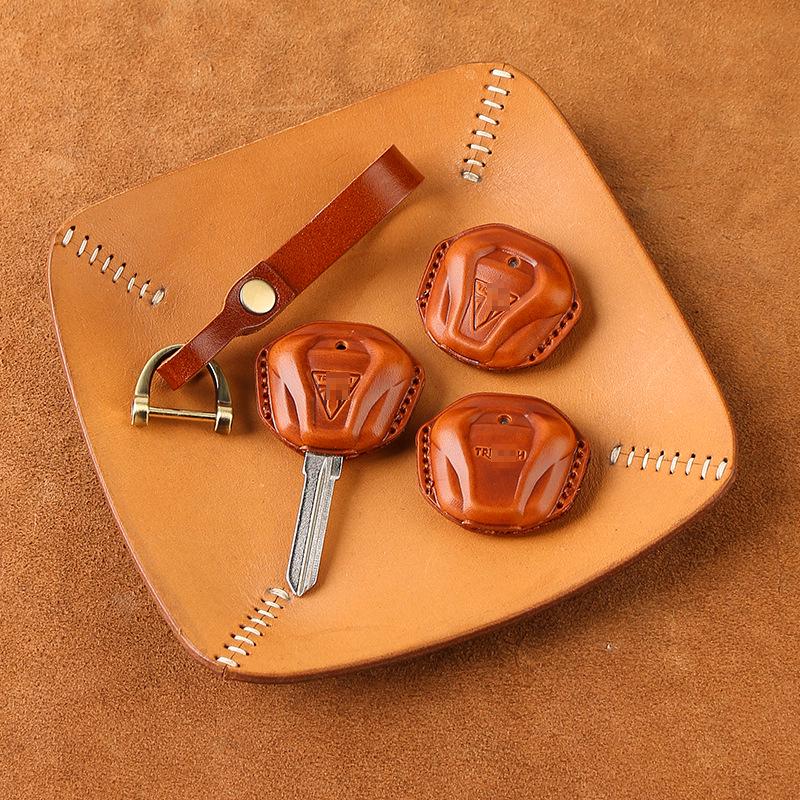 Genuine Leather Retro Key Bag for Triumph T120/T100/Bobber Motorcycle