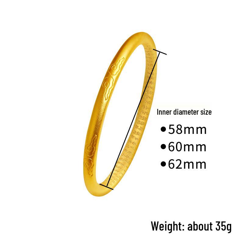 Retro Cloud Heart Sutra Gold Bracelet: Unisex Copper Jewelry, New National Trend