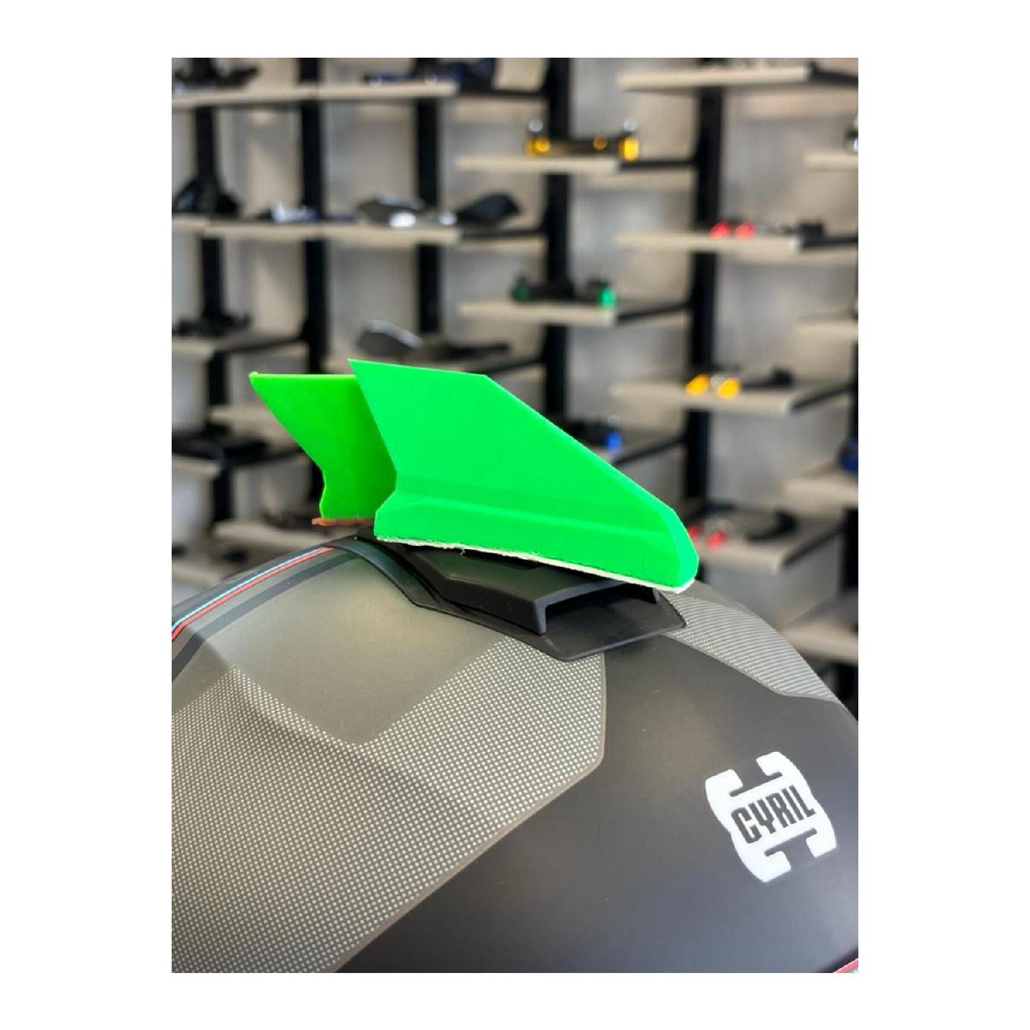 

Motorcycle Helmet Ornament Airplane Wing Green