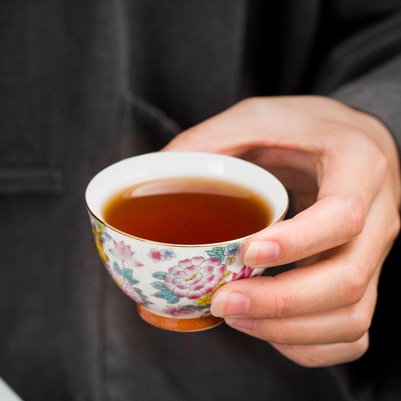Ceașcă de ceai din ceramică colorată email ceașcă principală ceașcă o singură ceașcă de ceai mare ceașcă de ceai set de ceai din ceramică kung fu ceașcă de ceai