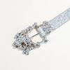 Women's Glittering Crystal PU Leather Belt for Trousers and Dresses Western Cowgirl Punk Styles Waiststrap for Daily