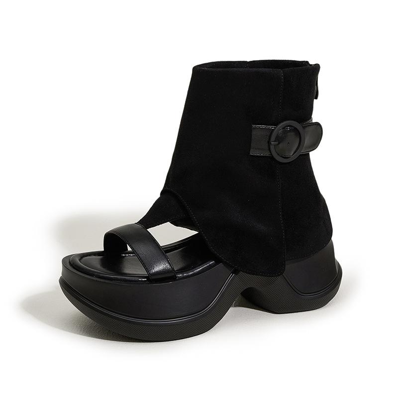 Platform Sandals Women's Small Height Increase 8CM2025 Summer New Fashion Outer Wear Versatile Breathable Cool Boots Women's Shoes