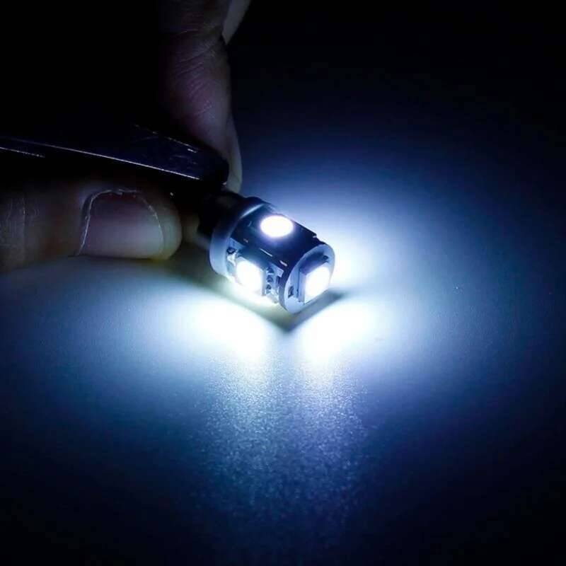 10Pcs BA9S T10 T4W Car LED Lamps 5050 5SMD Auto Interior Lighting Dome Map Reading Light Side Wedge Bulbs 12V Bulbs 7