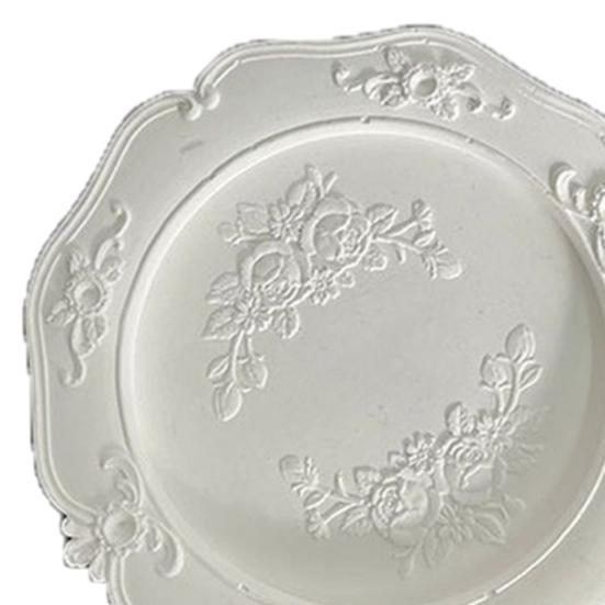 Embossed Jewelry Tray, Vintage Small Trinket Holder Dish for Rings, Necklaces, Bracelets, Keys, Decorative Dresser Storage Organizer Tray for Women,