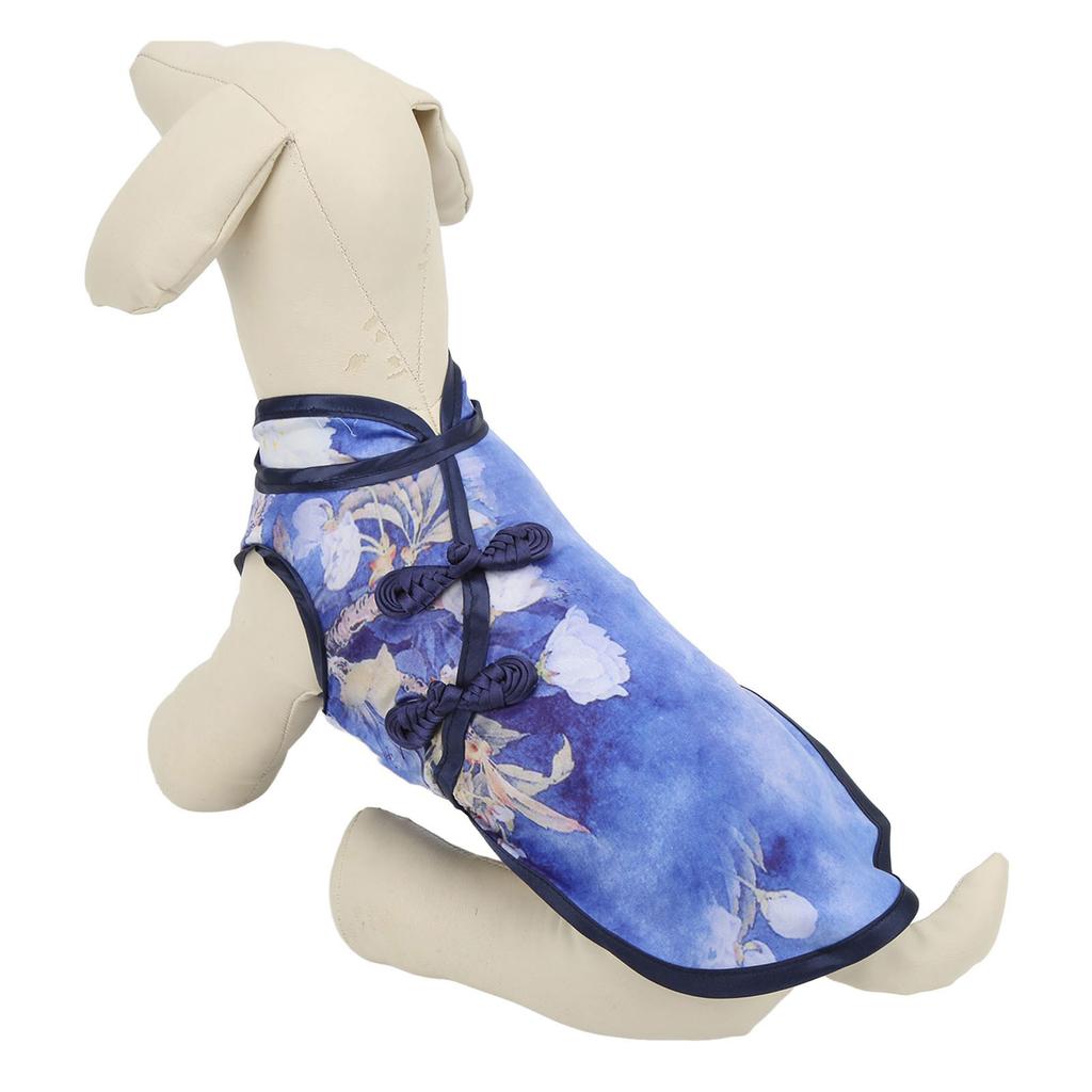 Pet Cheongsam Cotton Soft Skin Friendly Chinese Style Small Pet Skirt for Rabbits Dogs