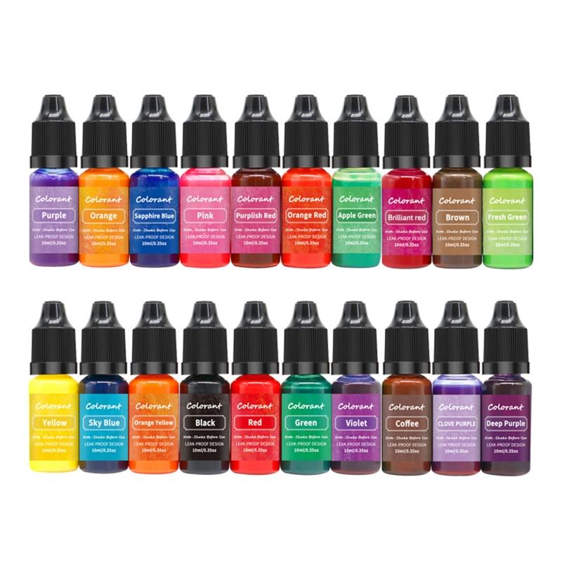 Colorant pour Bougies 20 Couleurs Colorant Liquide pour Fabrication de Bougies pour Kit d'Accessoires de Fabrication de Bougies DIY Coloration de Bougies pour Colorants au Soja 0.35oz/10 ml
