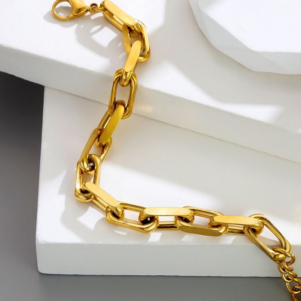 Wristband Jewelry Gold Chain Bracelet Stainless Steel Stainless Steel Hand Chain  Gifts