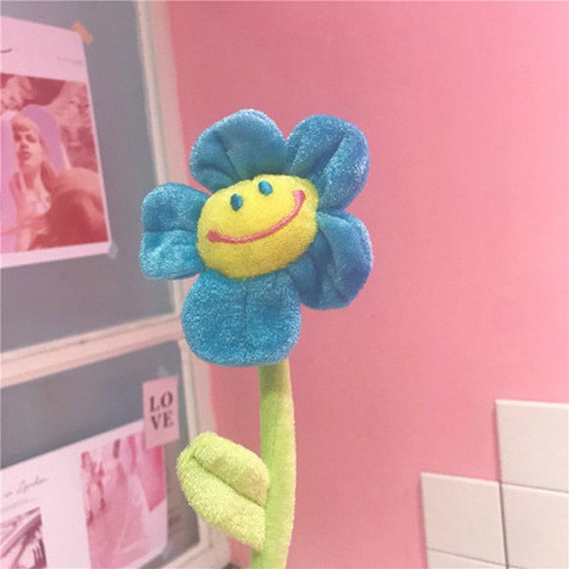 1pcs Cartoon Rose Flower Stuffed Soft Plush Toy Creative Curtain Buckle Home Decoration Christmas Valentine's Day Gift For Girl