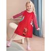 Baby Girl Spring and Autumn Christmas Dress, Girls' Children's Clothing, Red Knitted Dress, Toddler 1, Pure Cotton, 2 Years Old, 3 Trendy, 4