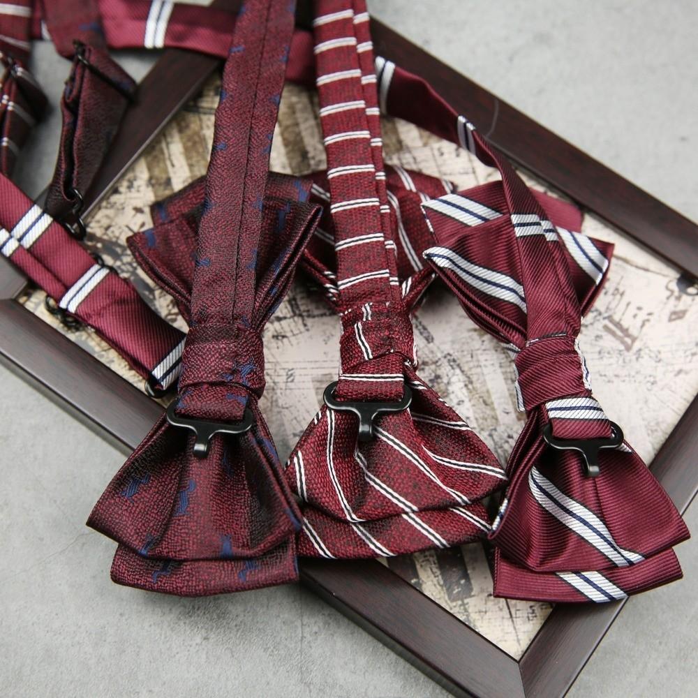 Adjustable Red Serise Bow Tie Soft Bridegroom Groomsman Cravat Men Necktie Chinese Wedding