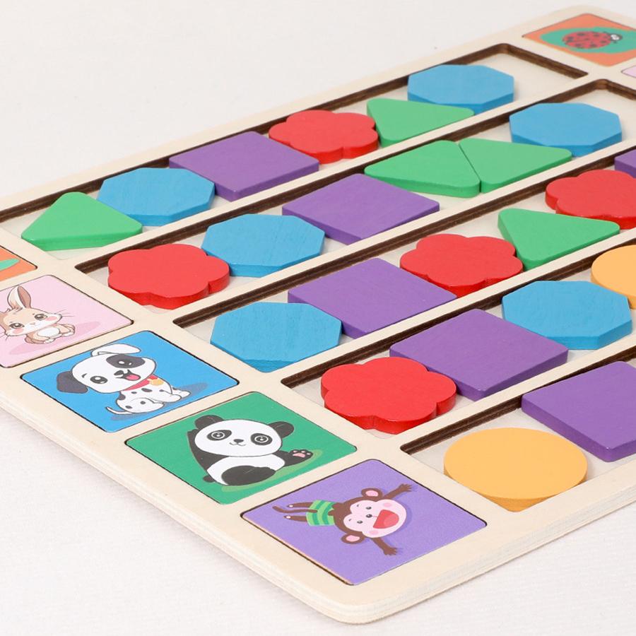 Wooden Color Shape Montessori Toys Matching Toy Preschool Early Learning Educational Toy for Kids Birthday Christmas Gifts