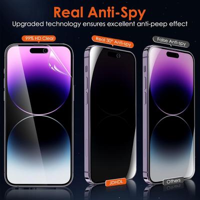 [2+2] for iPhone 15 Pro Max Privacy Screen Protector (NOT Glass) with Tempered Glass Camera Lens Protector, Anti-Spy Non-breakable Soft TPU Hydrogel
