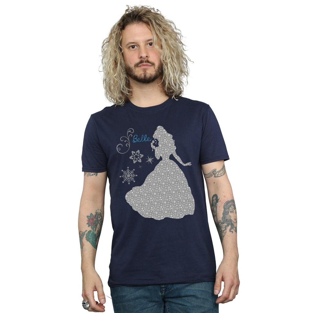 Disney Princess Mens Belle Christmas Silhouette T-Shirt