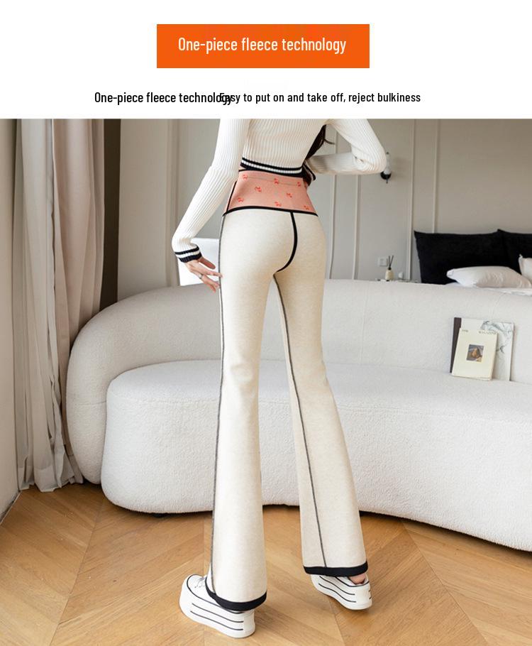 Women's Fleece-Lined High-Waisted Shark Flare Yoga Pants - Plus Size Warm Winter Leggings