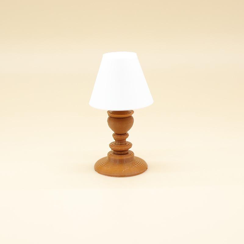 Retro Classical Mini Table Lamp Model Realistic Dollhouse Decor for Sand Table DIY Micro Landscape Props
