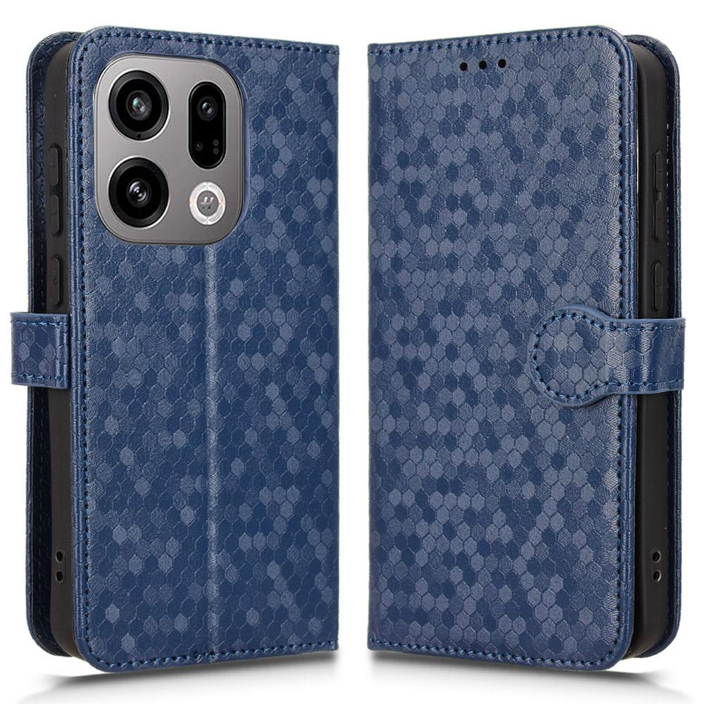 For Oppo Find X9 5G Wallet Case Dot Pattern Imprint PU Leather Phone Cover with Wrist Strap