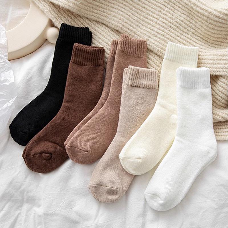 Women's Solid Color Warm Maternity Socks - Thick Velvet, Cold-Resistant, Anti-Pilling Floor Socks