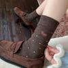 Breathable Cartoon Cotton Socks Polka Dot Winter Socks New Puppy Socks  For Women