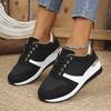 Fashion Women's Fashion Chunky Sneakers Lace Up Platform Casual Sports Shoes Woman Lightweight Non Slip Wedges Walking Shoes Plus Size