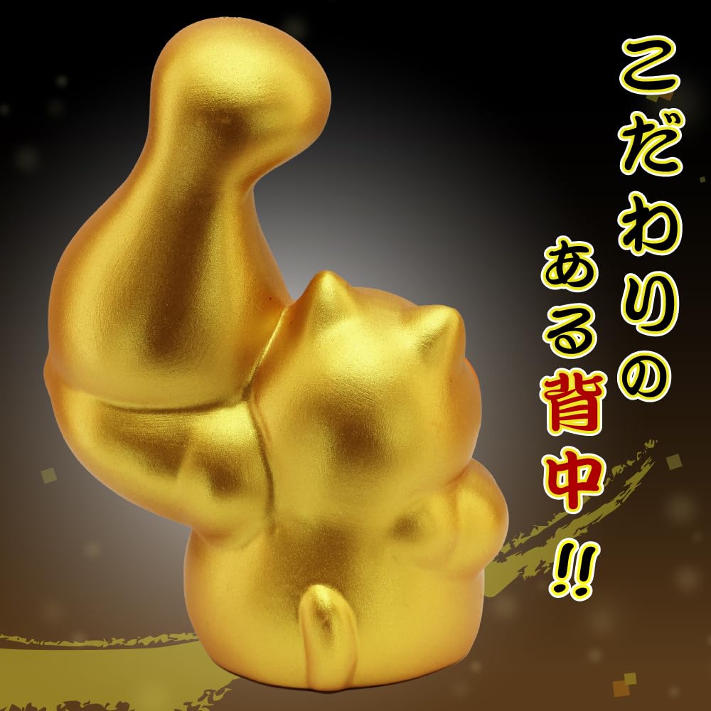 Osaka Choseido with Original Wooden Tag 13cm Tall Maneki-neko Figurine, Ceramic, (Free Gift) (Sent Separately) Strong-Armed Maneki-neko, Left-Handed