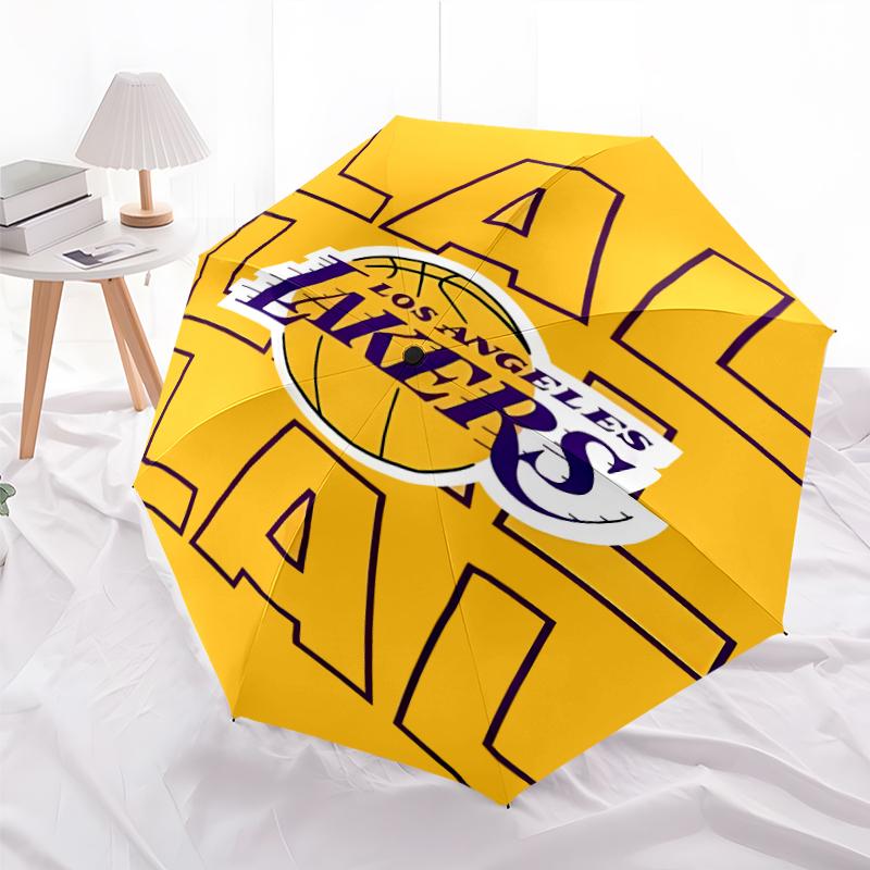 Printed Los Angeles Lakers logo Folding Umbrella,Outdoor,Leisure,And Travel Umbrella,Durable Umbrella Fabric,Birthday And Holiday Gift