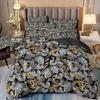 3D Digital Printing Luxury Plant Flower Quilt Cover Three-Piece Pillowcase Bedding