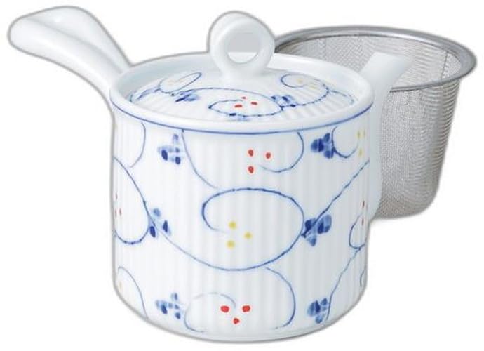 

Маленький чайник с точечным арабесковым узором и полосатой резьбой x x Чайник Setomonohonpo [8.9 8.9 10.3см, 370сс]