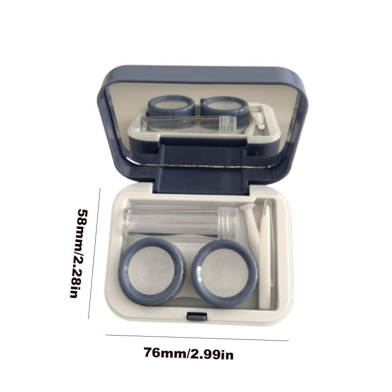 Portable Vintage Blue Butterfly Contact Lens Storage Case With Mirror Contact Lens Container Box For Travel Outdoor Gift