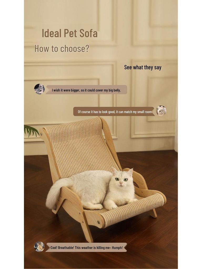 Large Cat Scratching Board & Lounge Chair - Durable Sisal, Scratch-Resistant Cat Bed & Sofa Protector Toy