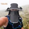 Wide Brim Sun Hat with 2 Solar Fan UV Protection Bucket Hat with Neck Flap And Face Guard 3 Speed Adjustable Fan Hat for Outdoor Fishing Camping