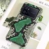 Luxury Genuine Leather Half Package Protective Cover with Python Skin Pattern for iQOO Z7/X