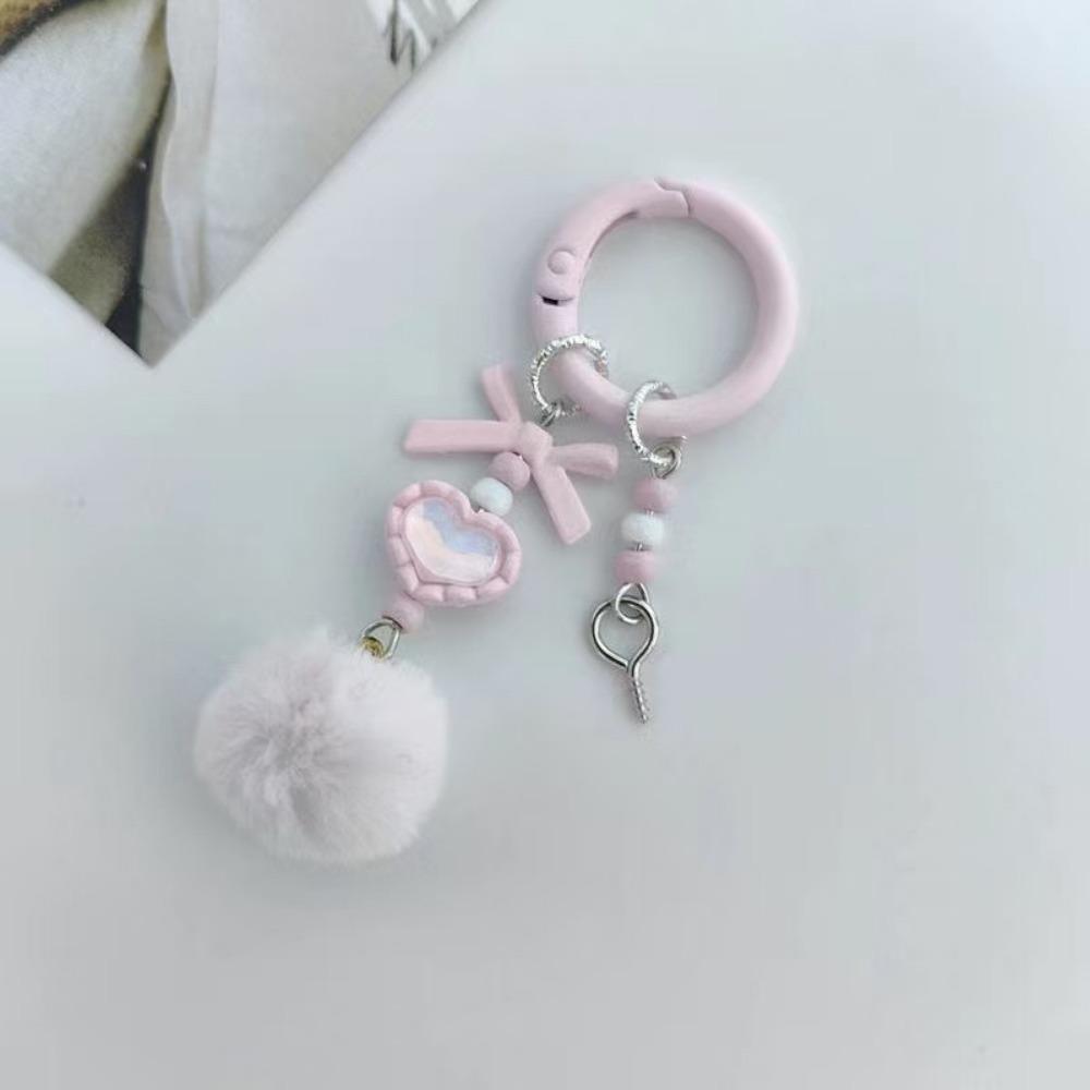 Accessories Hairball Mobile Phone Chain Beaded DIY Handmade Hairball Chain Blind Box Cute Grain Lanyard Pendant Keychain