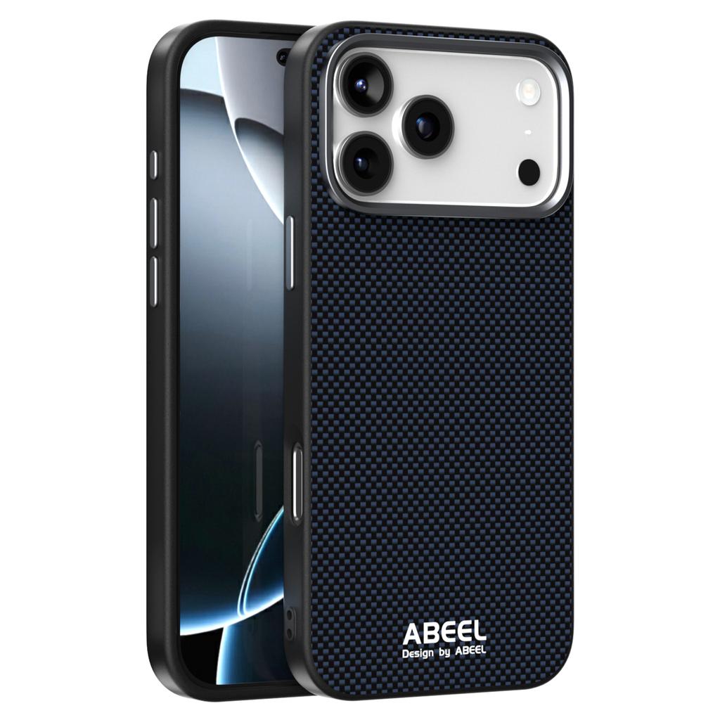 ABEEL For iPhone 17 Pro Max Case Compatible with MagSafe Printed PC TPU Aluminum Alloy Leather Phone Cover