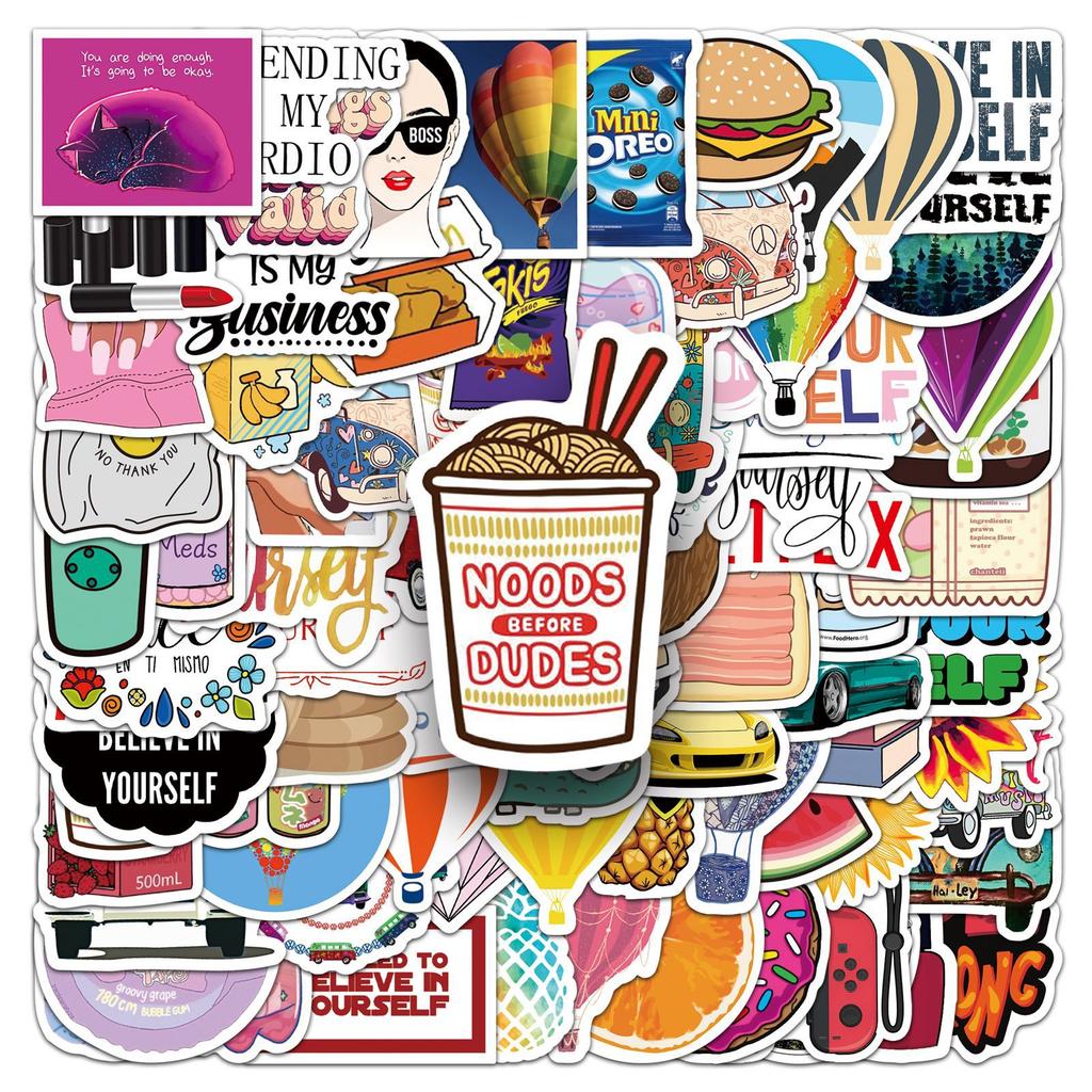 201 Small Fresh Graffiti Stickers Personalized Creative Decorative Water Cup Mobile Phone Case Suitcase Stickers