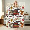 Harry Potter Magical Journey Printed Flannel Blanket Soft Comfortable Fleece Blanket For Living Room Bedroom Study Party Decor Birthday Gift