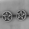 Einfache und modische silberne kleine Pentagramm-Ohrringe