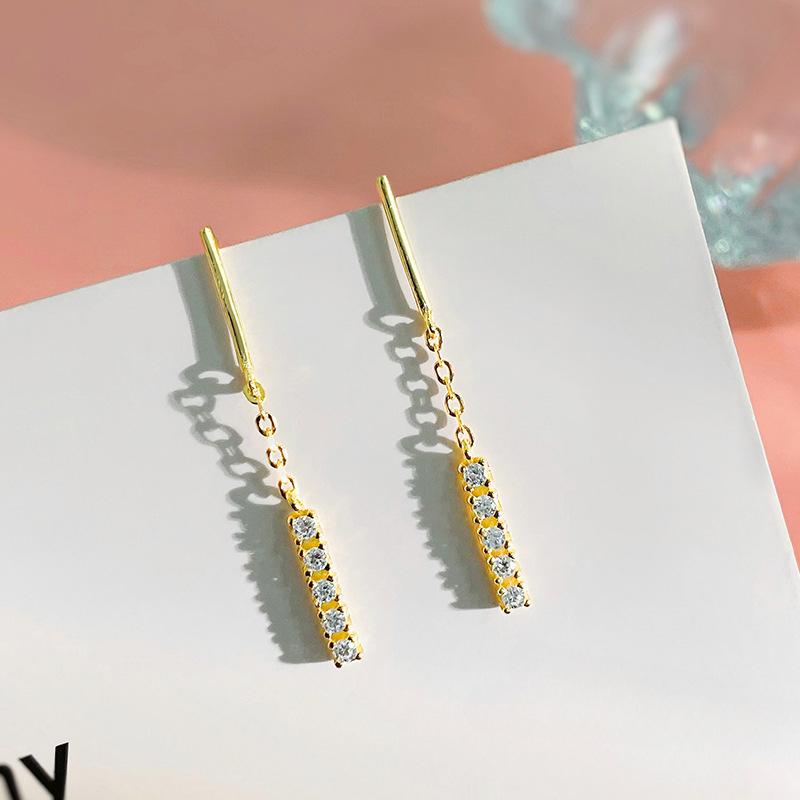 

Простые серьги-кисточки из циркония для женщин с нишевым дизайном, новые геометрические серьги высокого класса