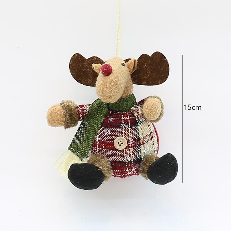 New knitted fabric small Santa Claus snowman elk doll Christmas tree holiday decoration pendant