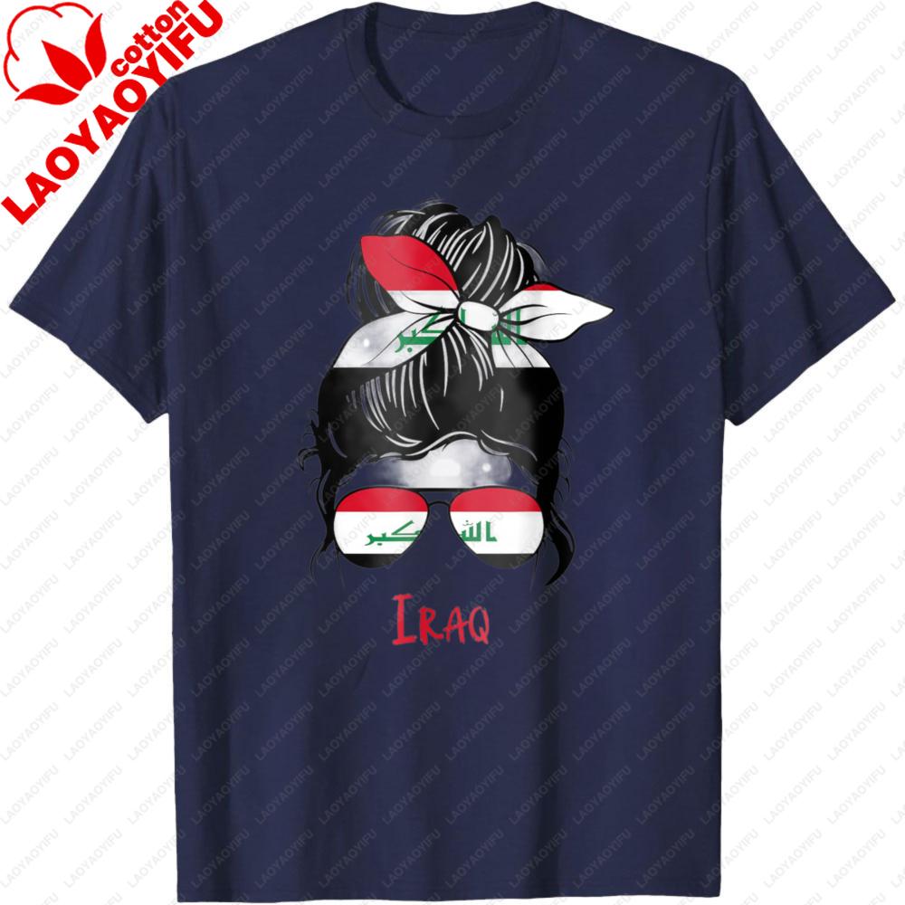 Iraqi Girl Iraq Girl Iraq Woman Flag TShirt Women Clothes High Quality Cotton Tees Shortsleeved Tshirt Y2K Graphic Clothes