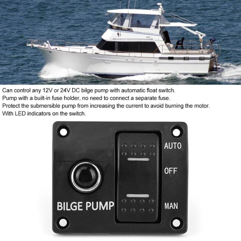 Upgrades Bilge Pump Switch Panel 3 Way 12V/24V Marine Switch Panel Water Pump Control Button Switch Fishing Boat Switch