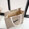 Linen handbag fashion bag new handbag short trip bag