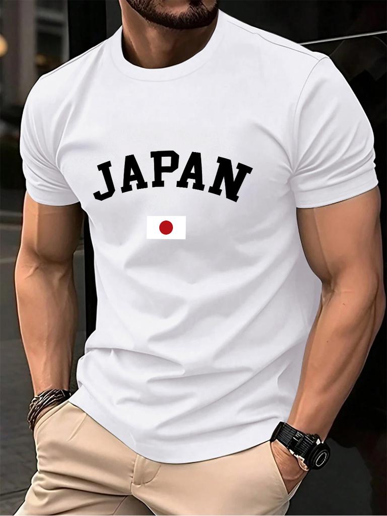 Japan Flag Printing Men TShirt Cotton Summer Soft Oversized Tops ONeck Short Sleeve Comfortable T Shirt Casual Male Clothes