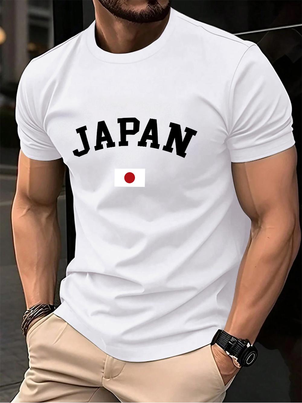 ZheXiong TEE Japanse Vlag Print Heren T-shirt Katoen Zomer Zacht Oversized Top Ronde Hals Korte Mouw Comfortabel T-shirt Casual Mannenkleding 3XL