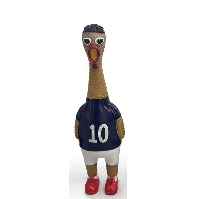 1PCS Durable Screaming Chicken Dog Chew Toy - Squeeze & Squeak Sound, Yellow Rubber Chewing Toy for Aggressive Chewers, Interact