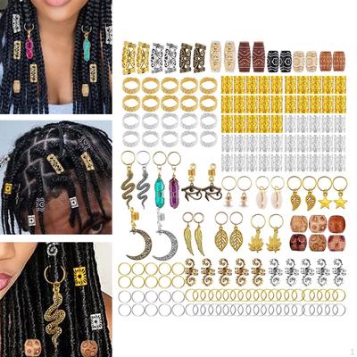 184x Dreadlock Hair Accessories Cuffs Party Supplies Jewelry Halloween for Girl Women